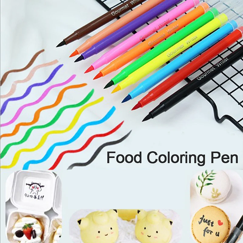 

Edible Pigment Pen Food Coloring Pen For Drawing Biscuits Cake Decorating Tools Biscuits Fondant Cake DIY Decorating Tools