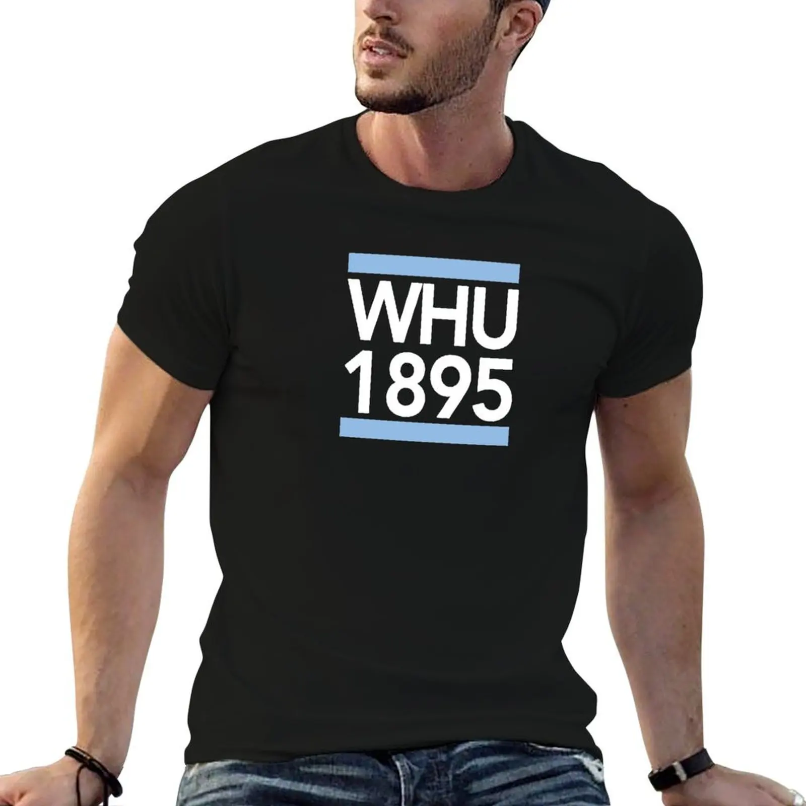 Фото Футболка WHU 1895, мужская дизайнерская футболка с аниме-принтом, мужская футболка с графическим рисунком №1