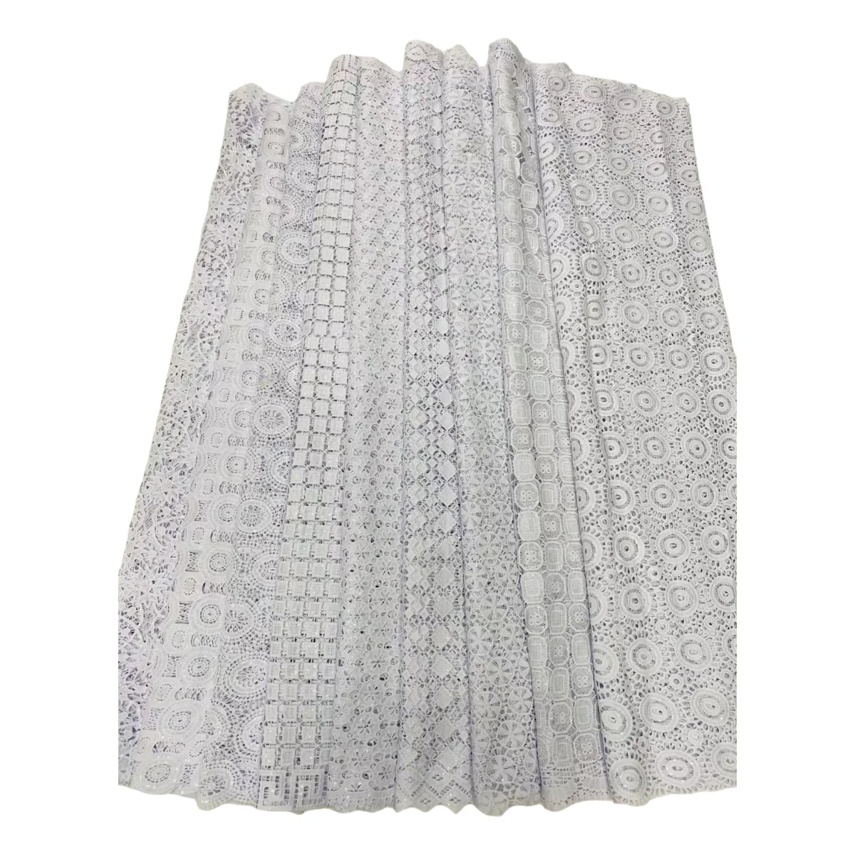 Белая свадебная гипюровая ткань с блестками ремесленный шнур кружево для