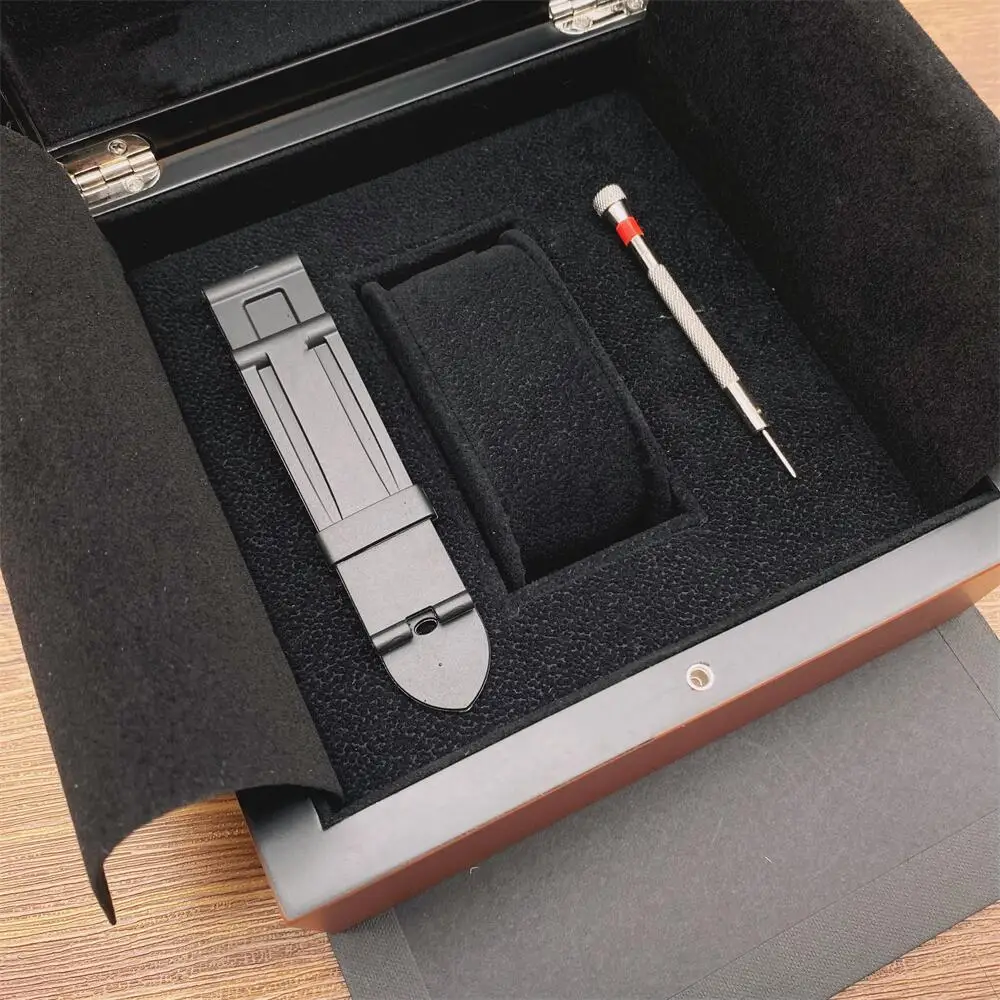Factory Outlet Orange With Original Wooden  Pam Watch Box Luxury Brand Case With Remove Pen And Crad Custom AAA Watches Gift