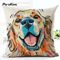 painted pet dog cushion cover print cotton linen throw pillow covers decorative pillows for living room sofa pillowcase 45x45cm