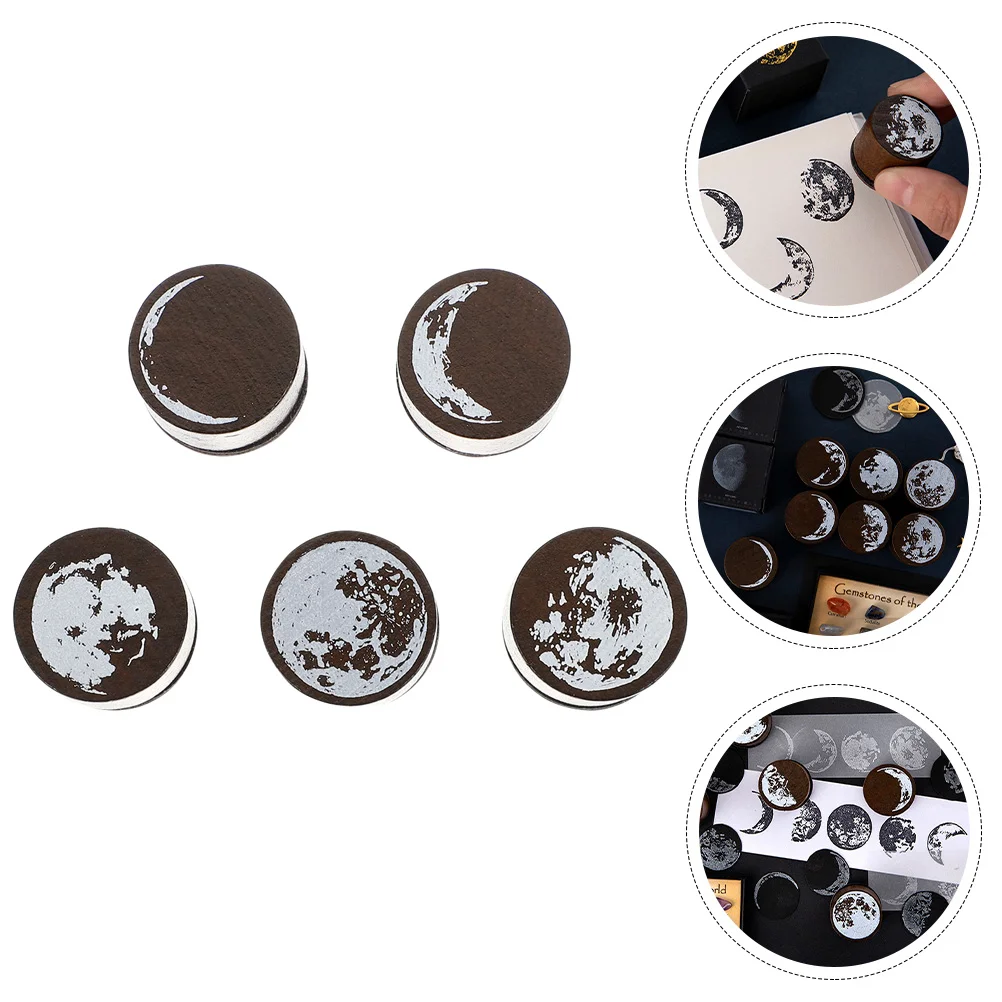 

Stamp Stamps Rubber Christmas Wood Moon Diary Phases Stamper Scrapbooking Ink Party Journal Holiday Seal Favors Blocks Stamping