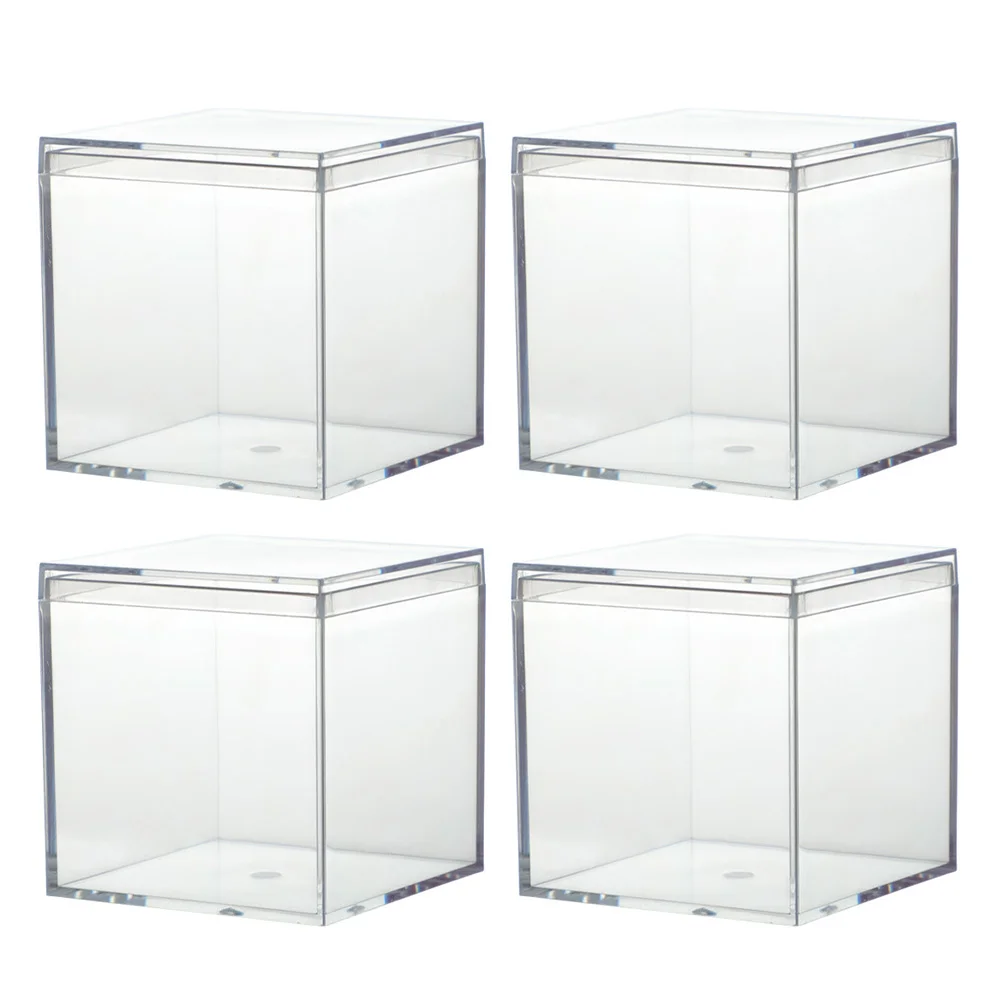 

Box Acrylic Clear Candy Boxes Mini Container Square Gift Display Cube Containers Storage Wedding Case Favor Cupcake Transparent