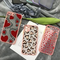 love heart cartoon phone case matte transparent for iphone 11 12 13 7 8 plus mini x xs xr pro max cover