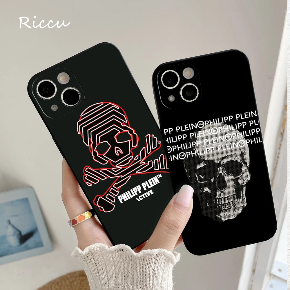 

FOR IPhone 14 Luxury Ins Horror skull Phone Case FOR IPhone 14 11 12 Pro 8 7 Plus X 14 Pro MAX SE XR XS 13 MINI qp Philipp Cover