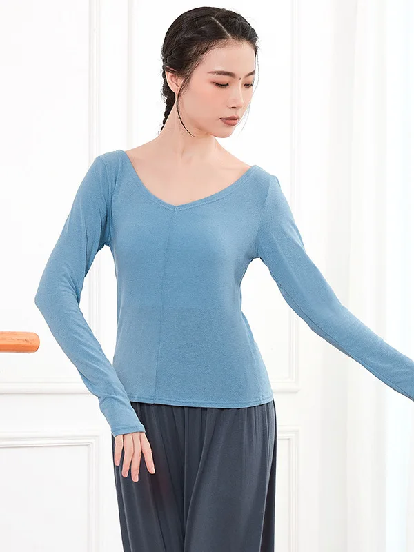 

Женский танцевальный костюм с круглым вырезом, с длинным рукавом