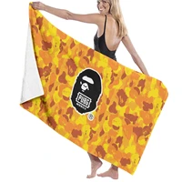 bape bath towel quick dry super absorbent beach towels blanket outdoor for travel pool swimming bath camping girls women mens