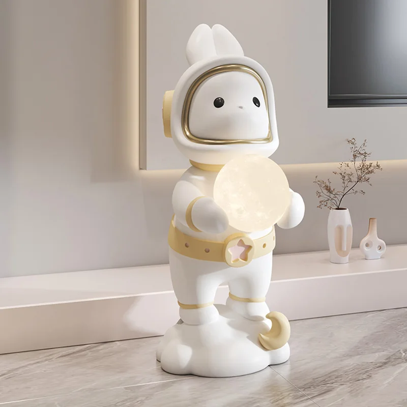 

Фигурки в скандинавском стиле, декоративные поддоны в виде космического кролика для хранения, статуэтка животного из смолы, Современный домашний декор для гостиной