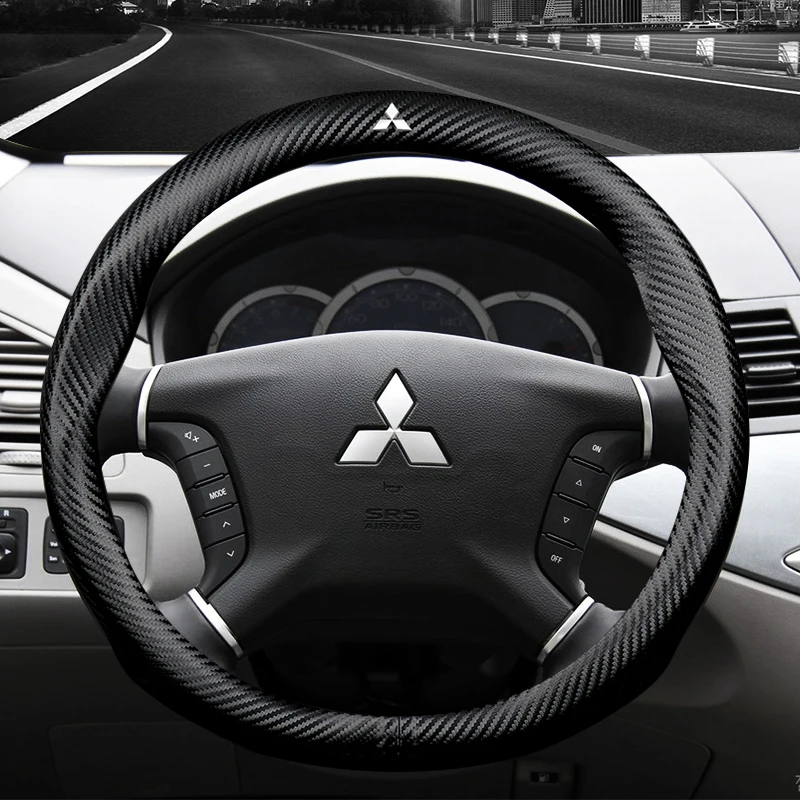 

Car Steering Wheel Cover For Mitsubishi ASX Lancer Pajero Outlander L200 Breathable Anti Slip Leather Steering Cover Accessories