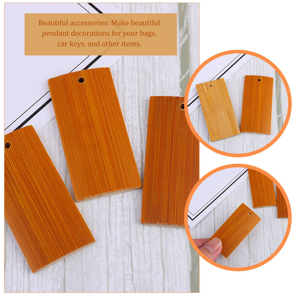Handicraft Pieces Bamboo Key Chain Pendant Stamping Pendants Keychain Tags Blank