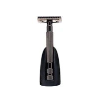 boti mens shaver dark gray shaver and base with replaceable blades safety razor for barber