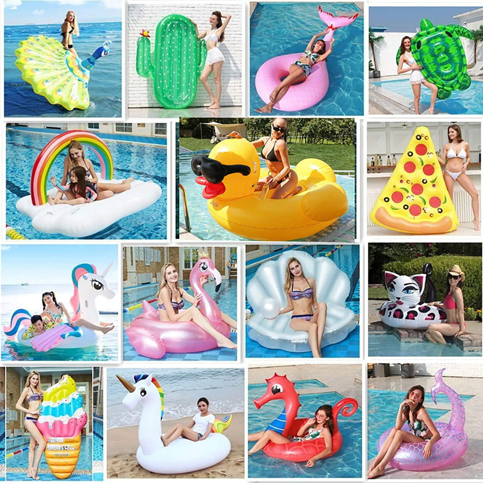 2022 New Floating Boat Adult Kids Woman Large Water Inflatable Flamingo Floating Bed Duck Swimming Ring For Swimming Pool Beach