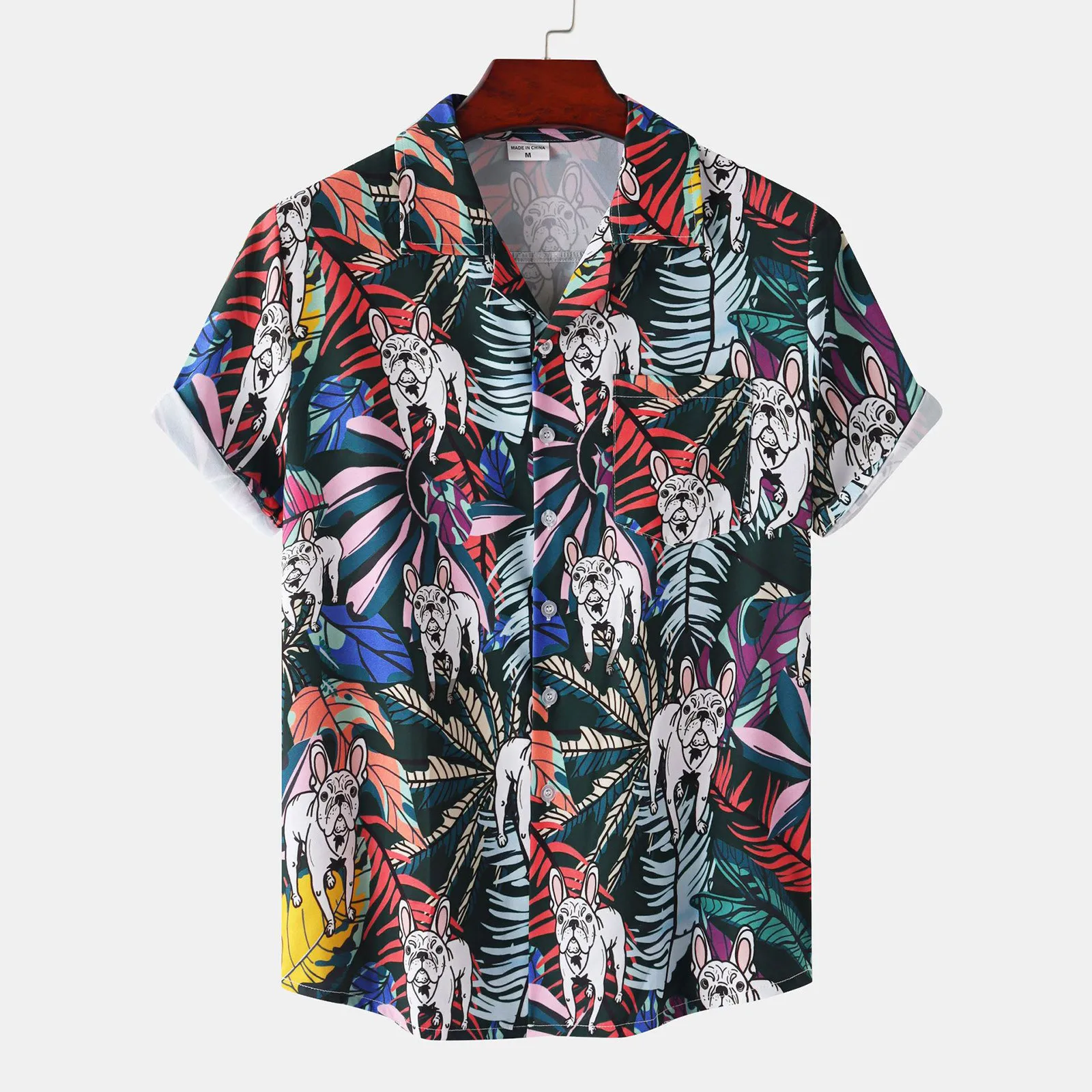 

Mens Fashion Shirts Ethnic Short Sleeve Button Blouse Trendy Printing Hawaiian Shirt T-shirt Ropa Hombre Camisas De Hombre