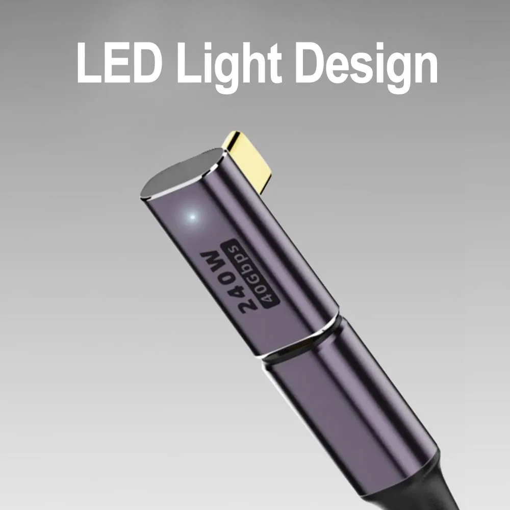 Удлинитель USB C изгиб 40 Гбит/с 240 Вт удлинитель кабеля типа папа-мама Thunderbolt QC и