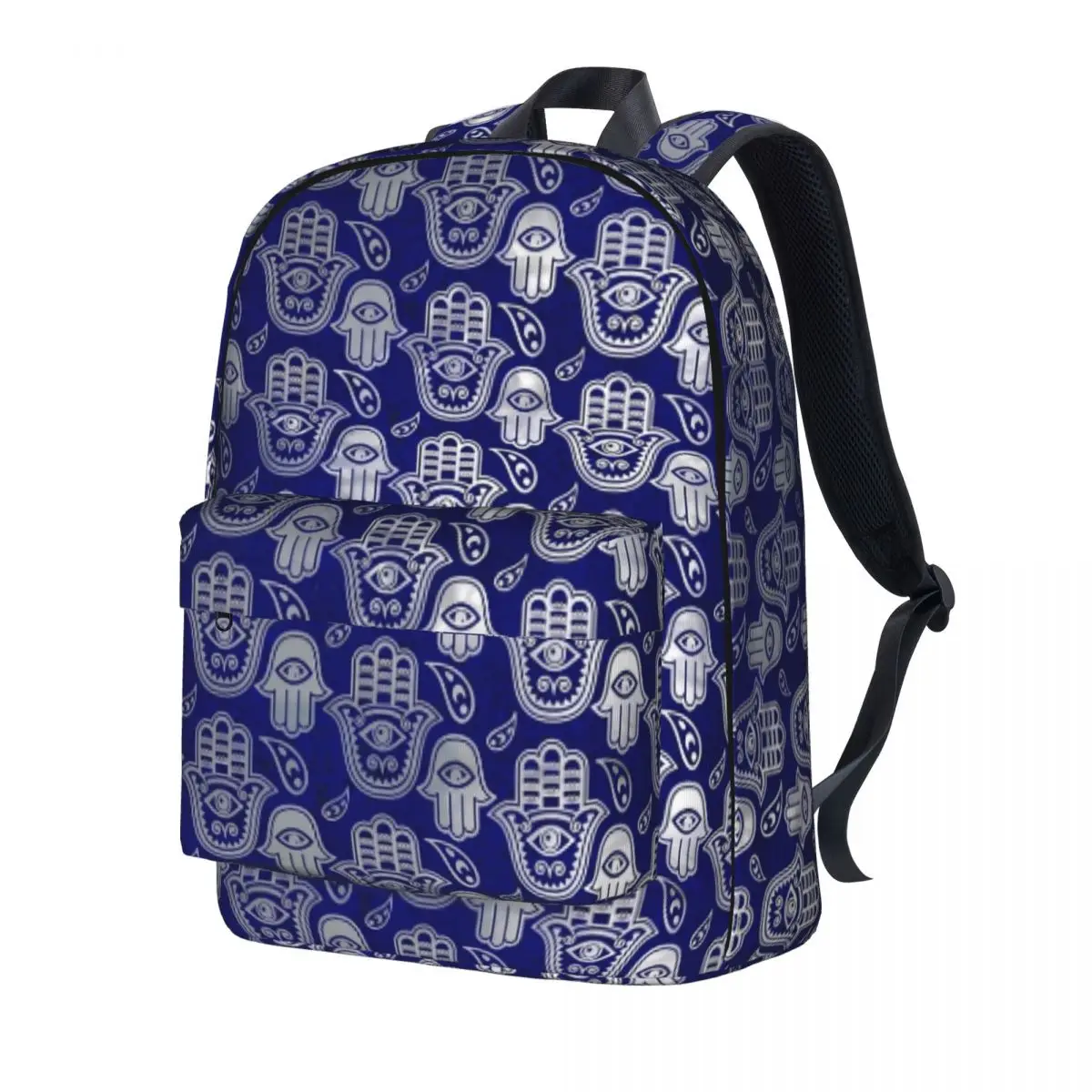 

Hamsa Hand Backpack Abstract Eye Print Youth Polyester Travel Backpacks Durable Leisure School Bags Rucksack