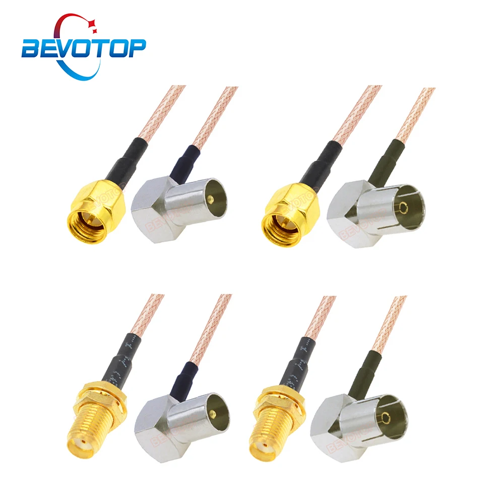 

RG316 Cable SMA Male / Female to IEC TV Male / Female Right Angle 90° Connector RF Coaxial Pigtail Jumper Extension Cord Adapter
