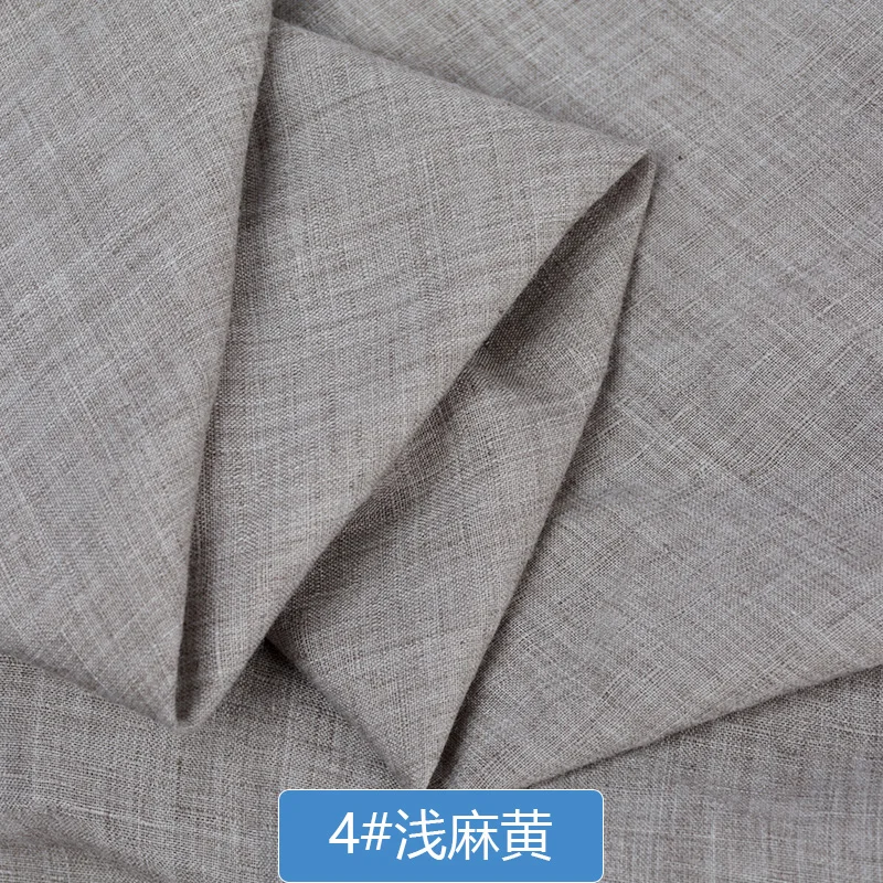 50x140cm Solid Color Cotton Linen Thin Fabric Handmade Clothes Dress Bamboo Slub DIY Sewing Dress Background Craft Material images - 6