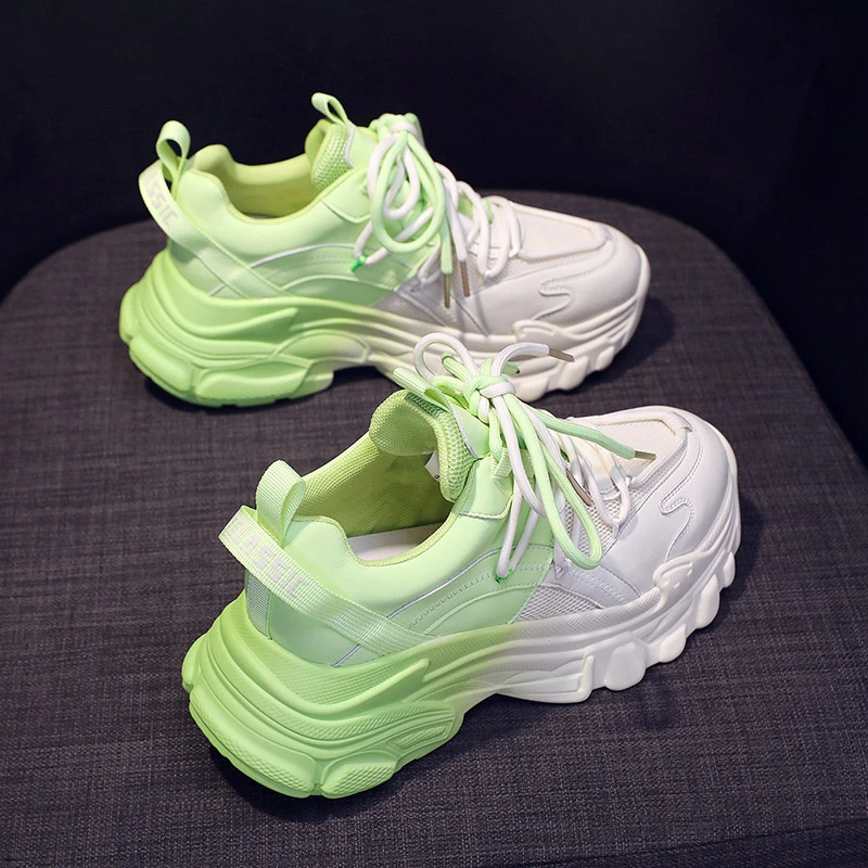 

2022 New Ladies Thick Sole Sneakers Fashion Women's Shoes Spring Casual Tennis Shoes Breathable Comfortable Basketball Shoes