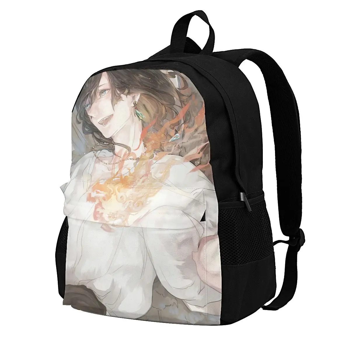 

Howls Moving Castle Backpacks Water Color with Wings Running Male Lightweight Backpack Charm Polyester Bags