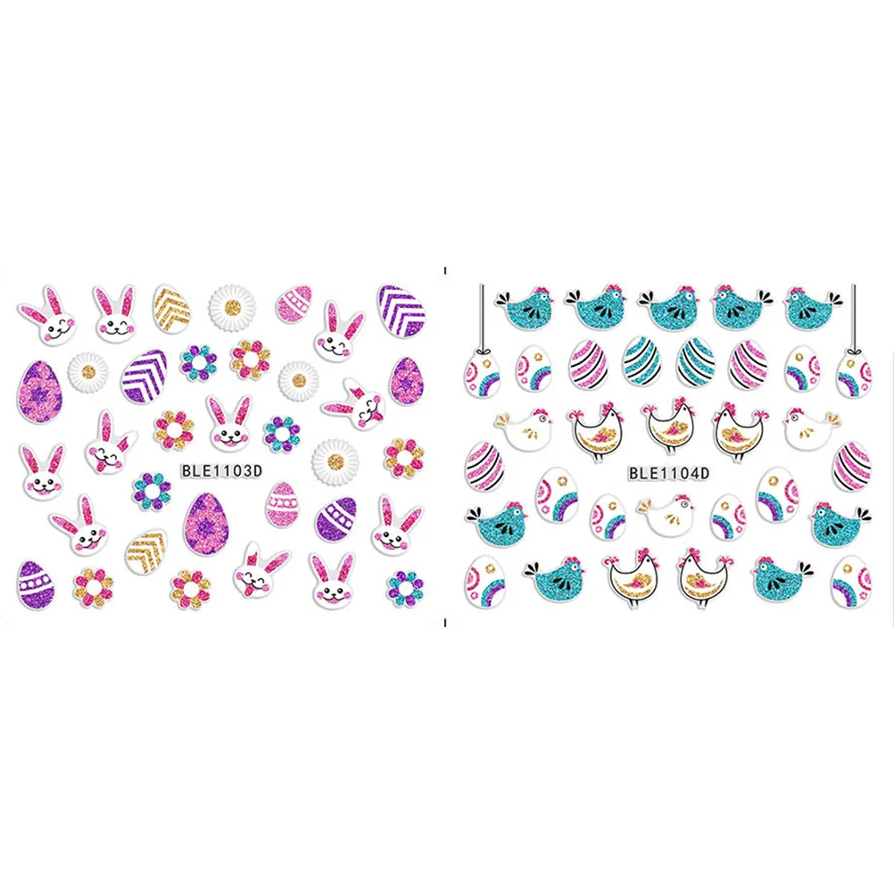 

10 Pcs Bunny Nail Stickers Nail Wraps Kids Gel Nail Stickers DIY Nail Supplies Rabbit Nail Stickers Animal Stickers Kids
