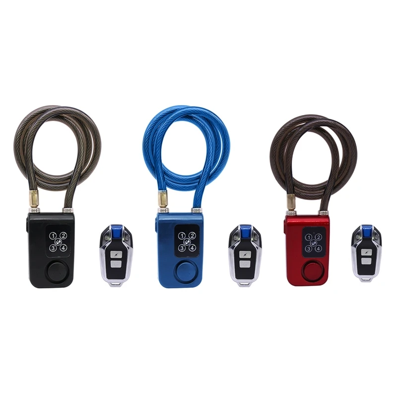 

Electric Bike Cable Lock Anti-theft Bike Lock with Remote Control Sound Alarm