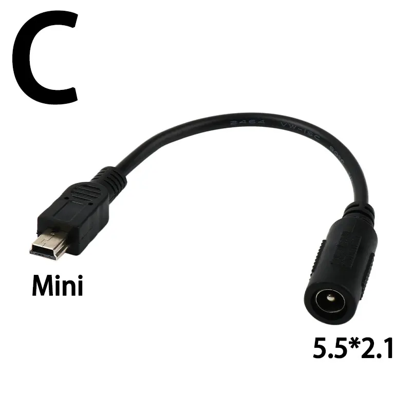 

JCD адаптер розетка 5,5*2,1 мм - Micro USB/Mini USB/Type C