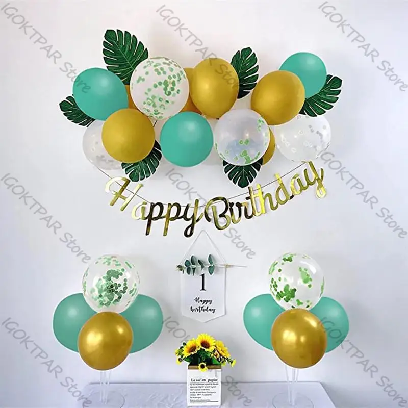 

Wedding Arch Balloons Chrome Ballon Garland Baby Shower Decorations Green Silver Confetti Baloon Babi First Birthday Parti Decor