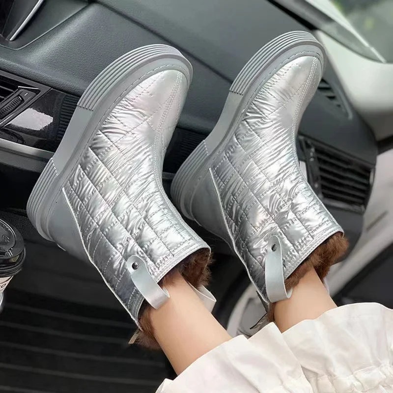 

2021 Women's Boots Winter Boots Warm Plush Winter Boots for Women Ankle Boots Platform Non-slip Boots Female Booties Plus Size