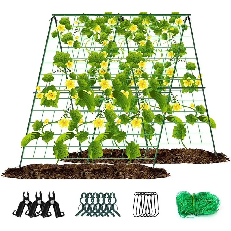 Garden Trellis For Cucumbers 48 X 48 Inch A-Frame Trellis For Vegetables Foldable Garden Climbing Trellis Plant Support Trellis