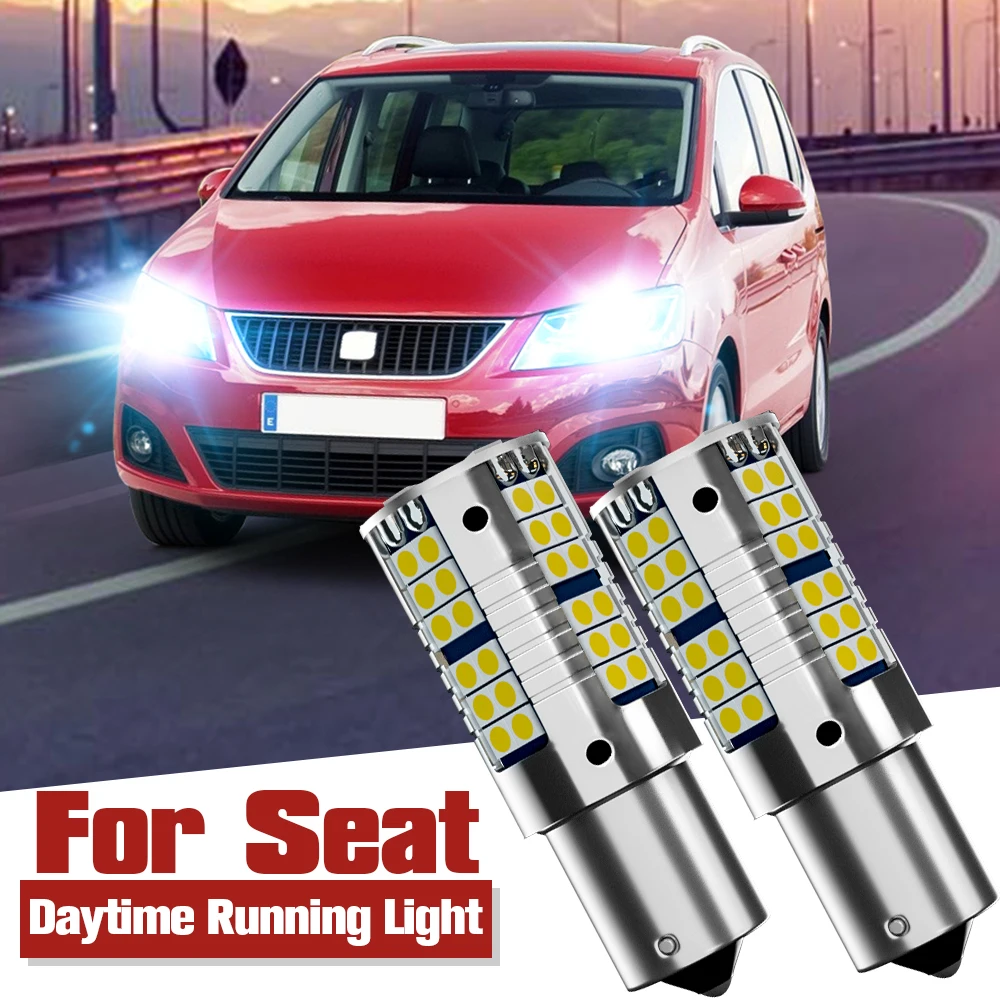 

2pcs LED Daytime Running Light Bulb DRL Lamp P21W BA15S Canbus For Seat Leon MK3 Alhambra MK2 BI-Xenon Models Exeo Ibiza Toledo