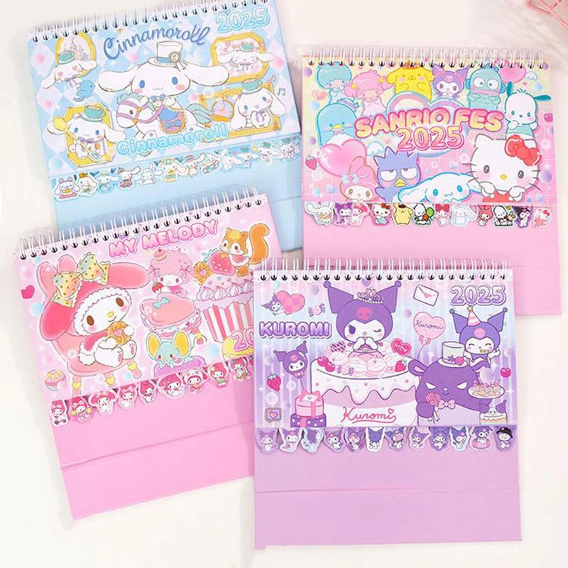 2025 год мультяшный календарь аниме Sanrio Kuromi Cinnamoroll Mymelody милый строительное