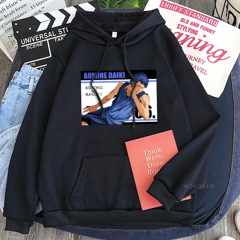 

Anime Kuroko's Basketball Aomine Daiki Hoodie Men Casual Loose Streetwear Unisex Kpop Sweatshirt Long Sleeve Pullover Tee Top