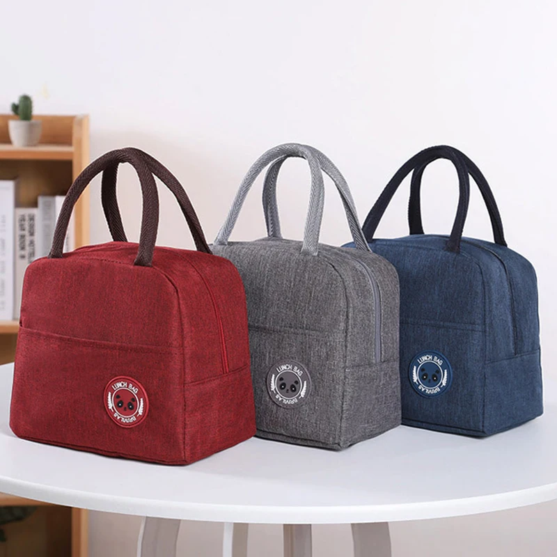 

1PCs Fresh Cooler Bags Waterproof Nylon Portable Zipper Thermal Oxford Lunch Bags For Women Convenient Lunch Box Tote Food Bags