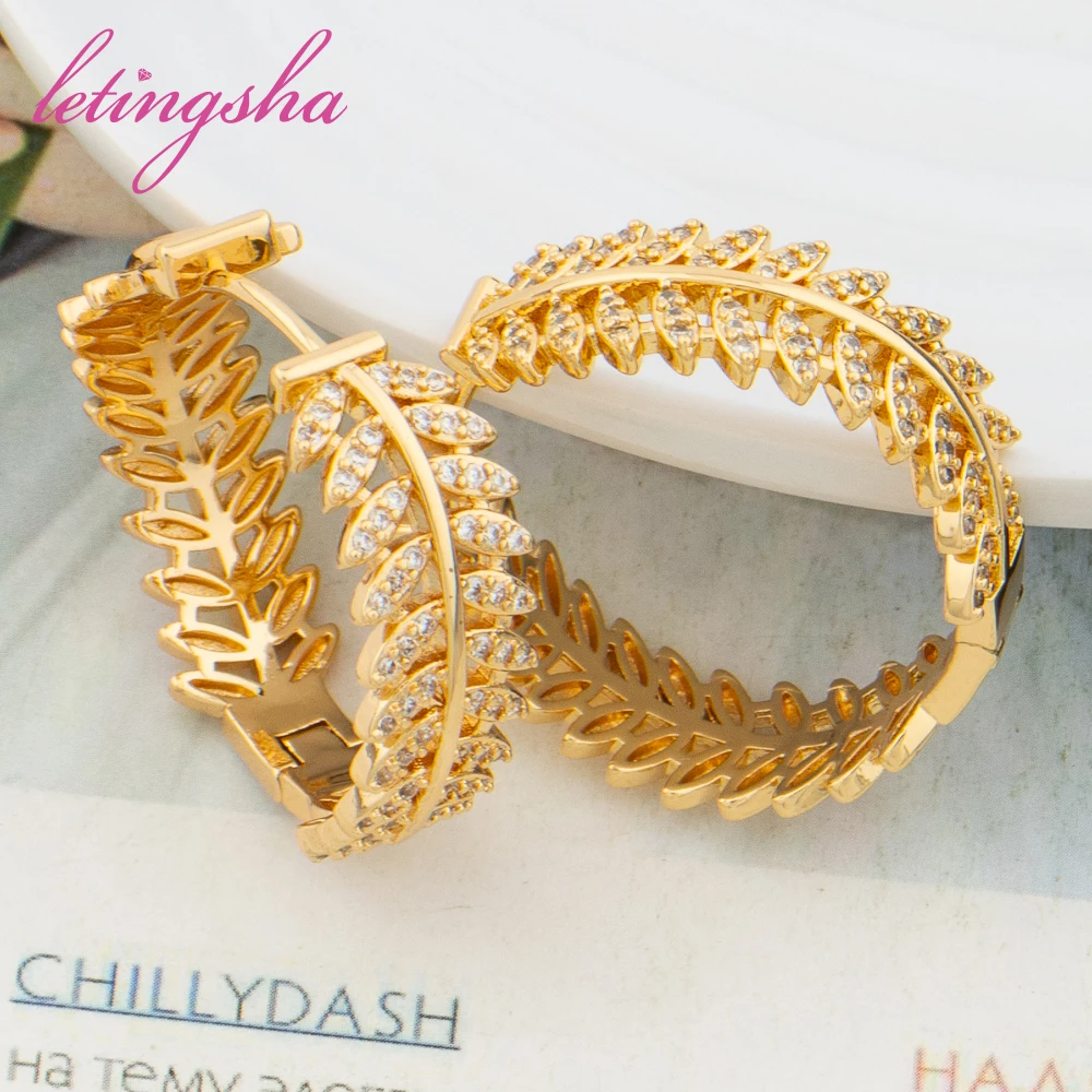 Letingsha Rhinestone Hoop Earrings Crystal Vintage 2023 New Girl's French Fashion Earrings Party Jewelry Gifts Bijoux