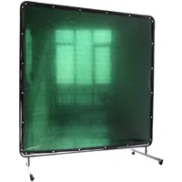 Customizable Welding Screen Flame Retardant Fire Proof Blanket Anti UV Movable Translucent Shield with Frame and Wheels
