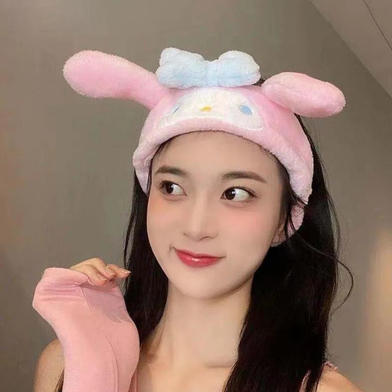 

Милые плюшевые игрушки Sanrios, милые мягкие игрушки с изображением героев мультфильма «Моя Мелодия», «Коричный ролл», повязка для волос из ани...