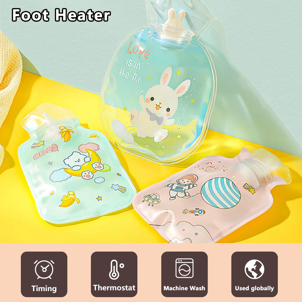 

Water-filled Hot Water Bottle Cartoon Portable Uniform Dissipation Hand Warmer Print Transparent Pvc Dissipation Safe Hot Water
