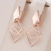 Kinel New Trend Glossy Drop Earrings for Women Fashion 585 Rose Gold Color Creative Metal Ethnic Unique Romantic Daily Jewelry