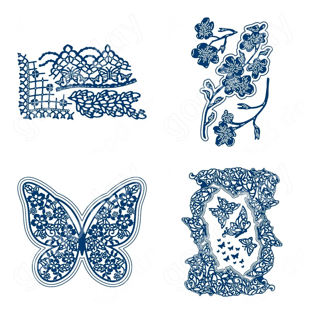 

New 2022 Butterflies and Flowers Metal Cutting Dies Scrapbook Diary Decoration Embossing Template Diy Greeting Card Handmade