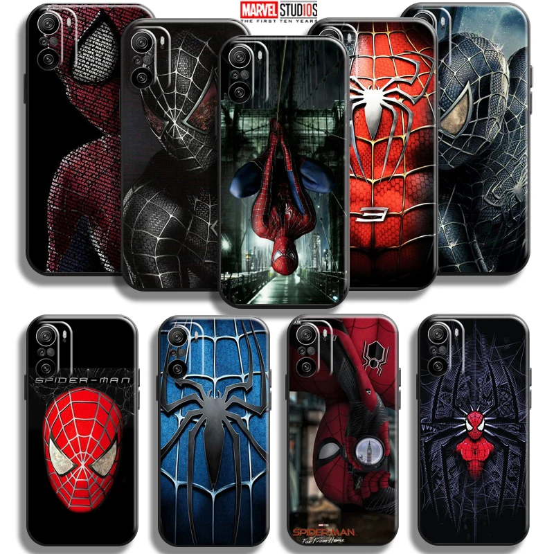 

Marvel Spiderman For Xiaomi Redmi K40 Pro Gaming Phone Case Silicone Cover Coque Funda Liquid Silicon Carcasa Back