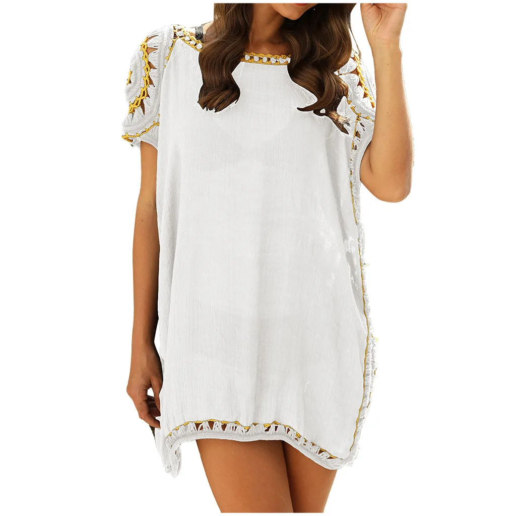 

Ethnic Swimsuit Dress Up Sunscreen Blouse Beach Women's Cover Swimwears Tankinis Set Swimwears Mini bikini