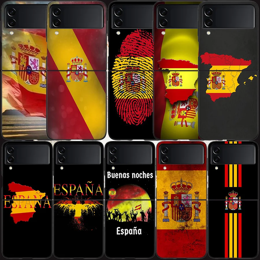 

Spain Coat of Arms Flag art Case for Samsung Galaxy Z Flip3 Flip4 5G Black Hard Cell Phone Cover Z Flip 3 4 Luxury PC Shell Zfli