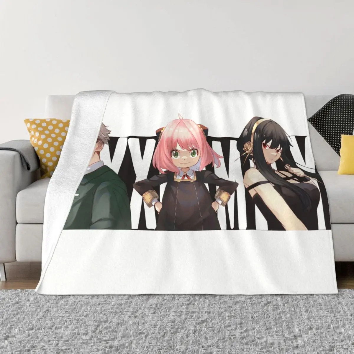 

Cute Anya Loid Yor Forger Blankets Spy X Family Anime Plush Awesome Throw Blankets for Chair Covering Sofa Autumn/Winter