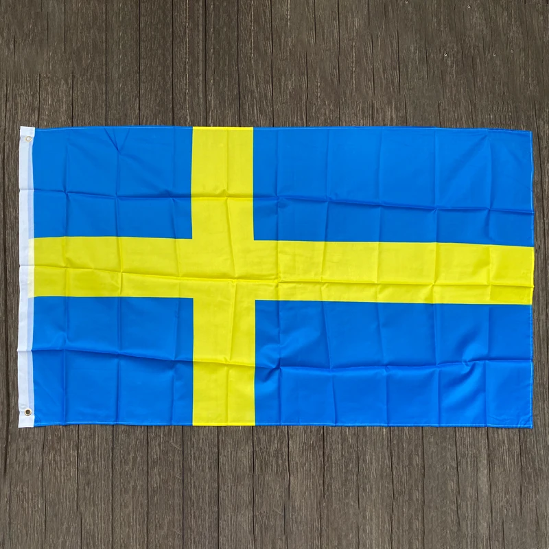 

free shipping xvggdg NEW Swedish Flag 3ft x 5ft Hanging sweden Flag Polyester standard Flag Banner