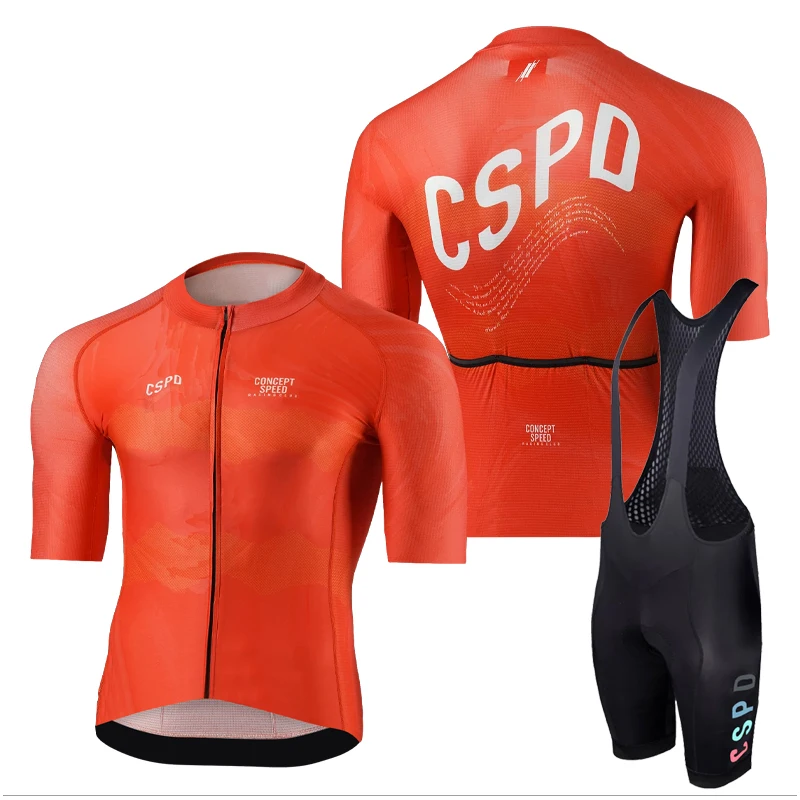 

2023 CSPD летние мужские велосипедные шорты с коротким рукавом комплект подтяжек велосипедная Одежда MTB открытый горный конструирование скоростной RACINGCLUB