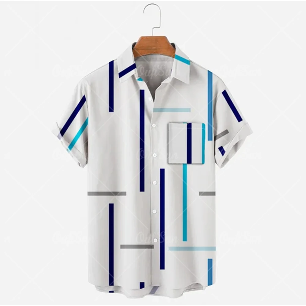 

2022 Men's Short Sleeve Beach Shirts Hawaiian Designer Clothing Elegant Classic hemden herren рубашка оверсайз