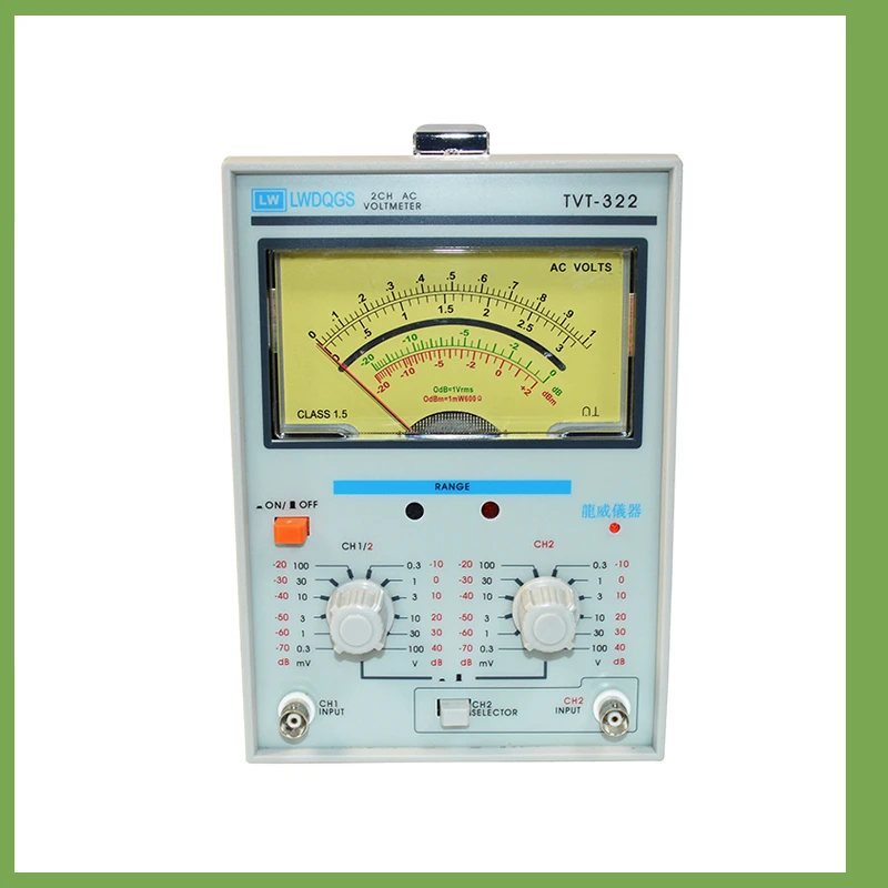 

TVT-322 High-precision AC Double Needle Millivoltmeter Dual Channel Millivoltmeter Independent Test Measuring Instrument