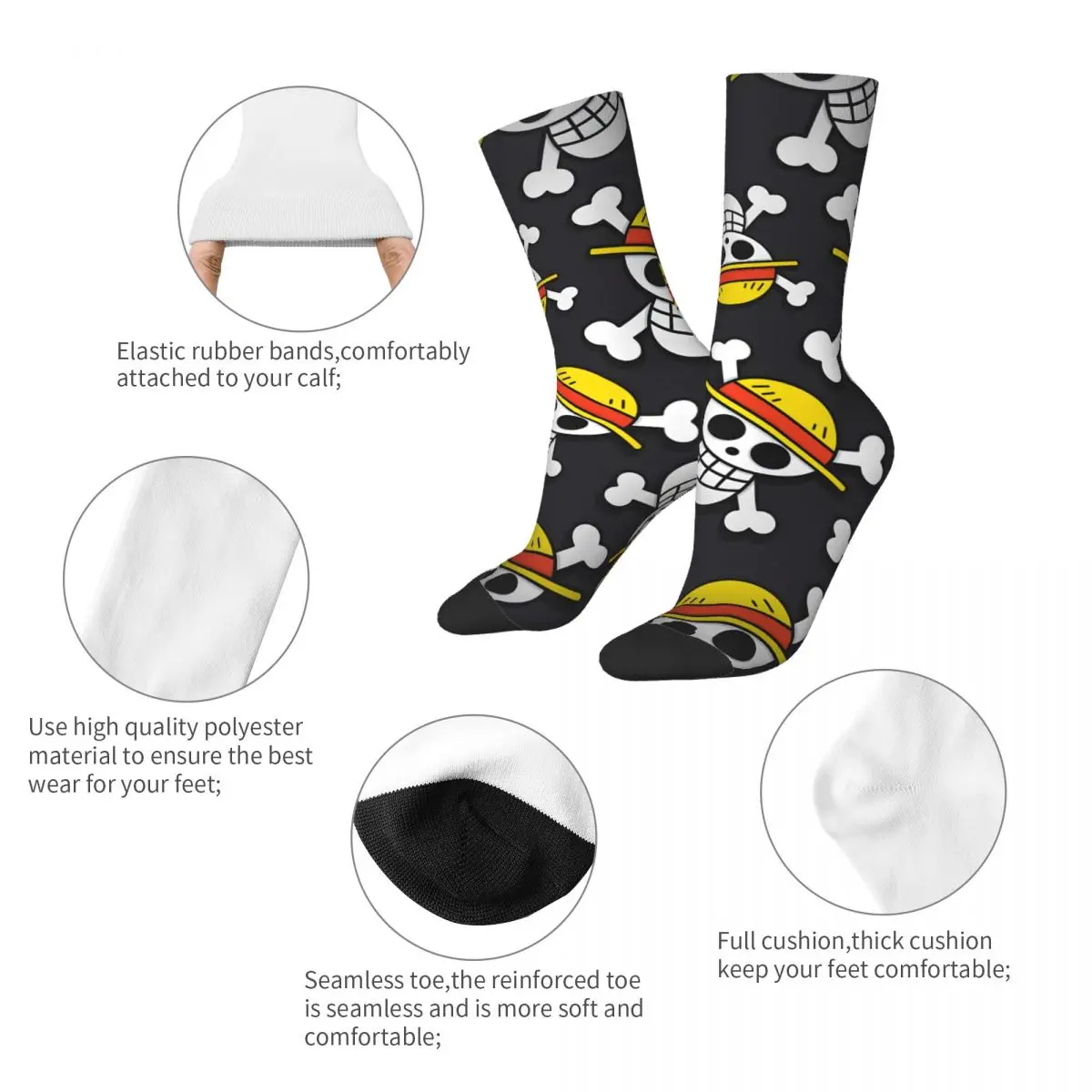 Hip Hop Retro Skull Crazy Men's Socks One Piece Unisex Harajuku Pattern Printed Funny Novelty Happy Crew Sock Boys Gift
