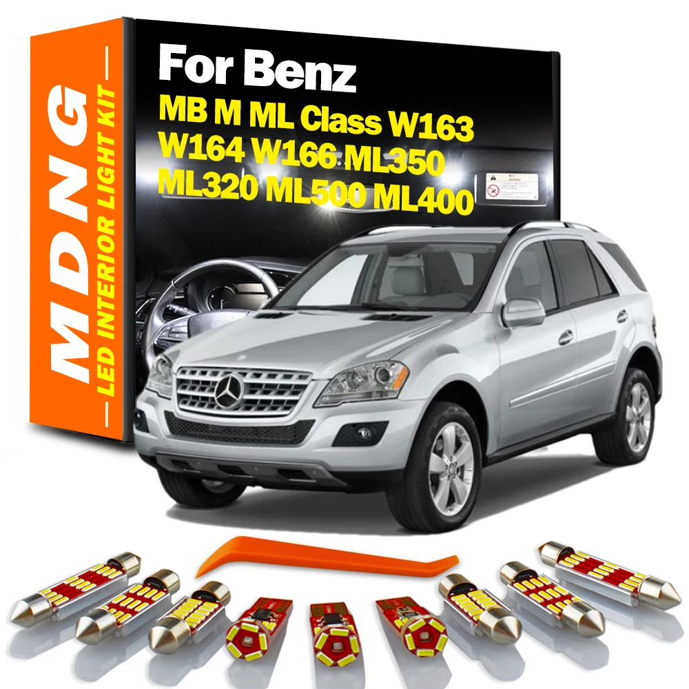 MDNG Canbus – Kit d'éclairage intérieur LED pour Mercedes Benz MB M ML Class W163 W164 W166 ML350