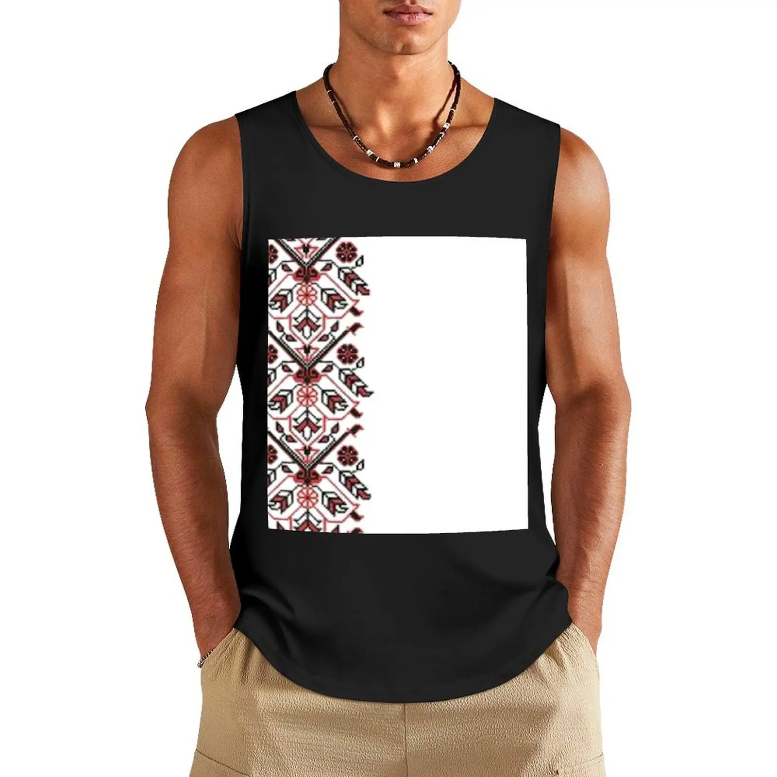 Vishivanka Tank Top для фитнеса Мужская одежда топы мужская